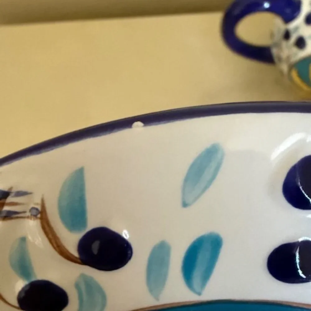 vintage soleil hand painted ceramic set 3